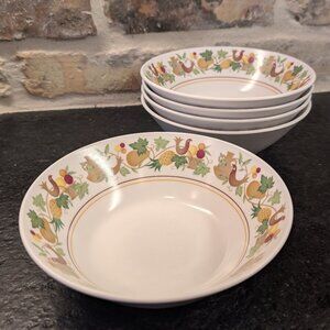 Vintage Set of 5 Noritake Progression Homecoming 9002 Cereal/Salad Bowls 6 1/2"